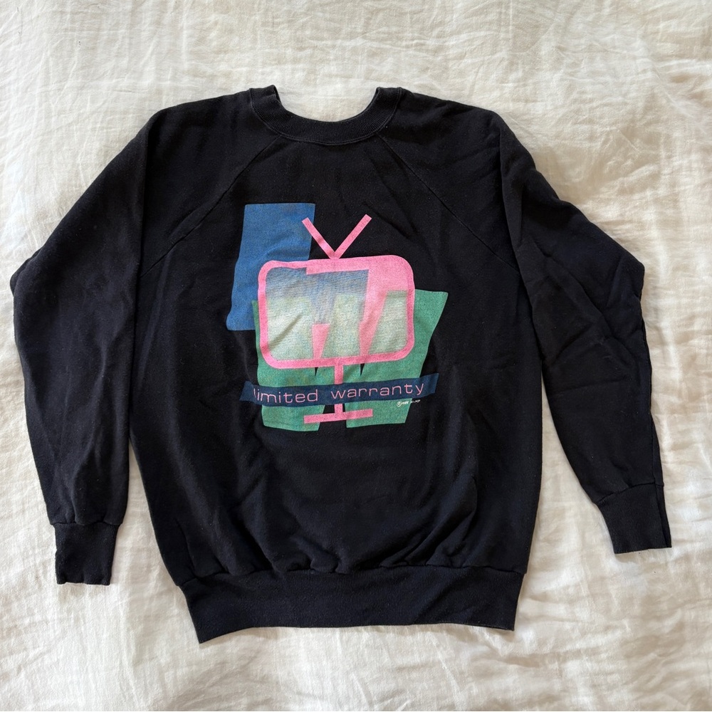 Vintage Black TV Graphic 80s Sweatshirt